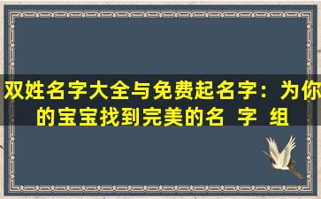 双姓名字大全与免费起名字：为你的宝宝找到完美的名  字  组合